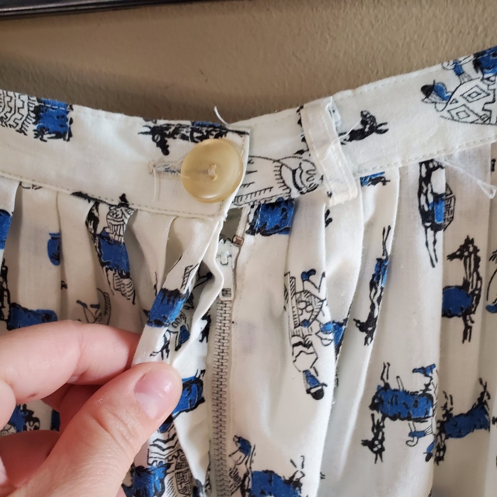 🐯Vintage Llama Print Skirt with belt sz M - Picture 8 of 11